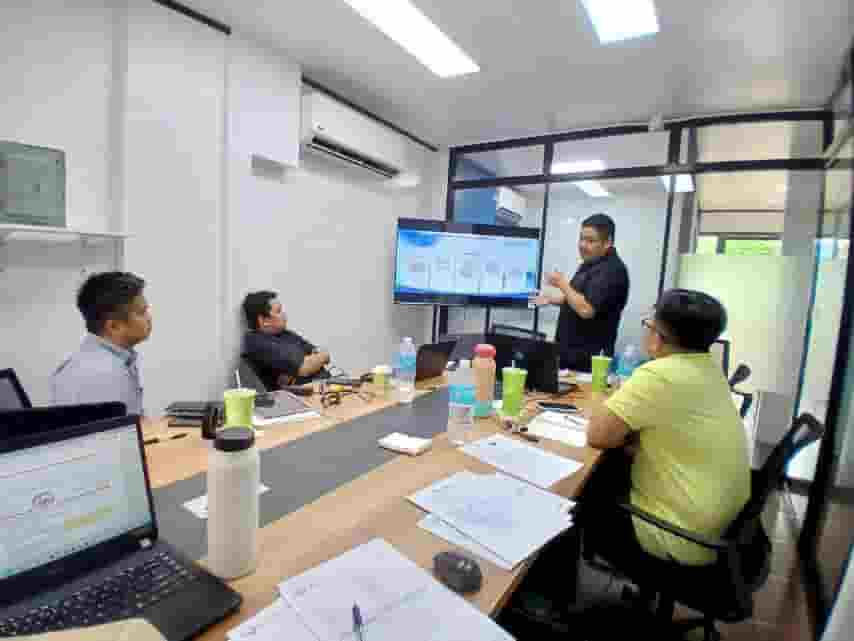 Engaging with the screen to master the concepts.